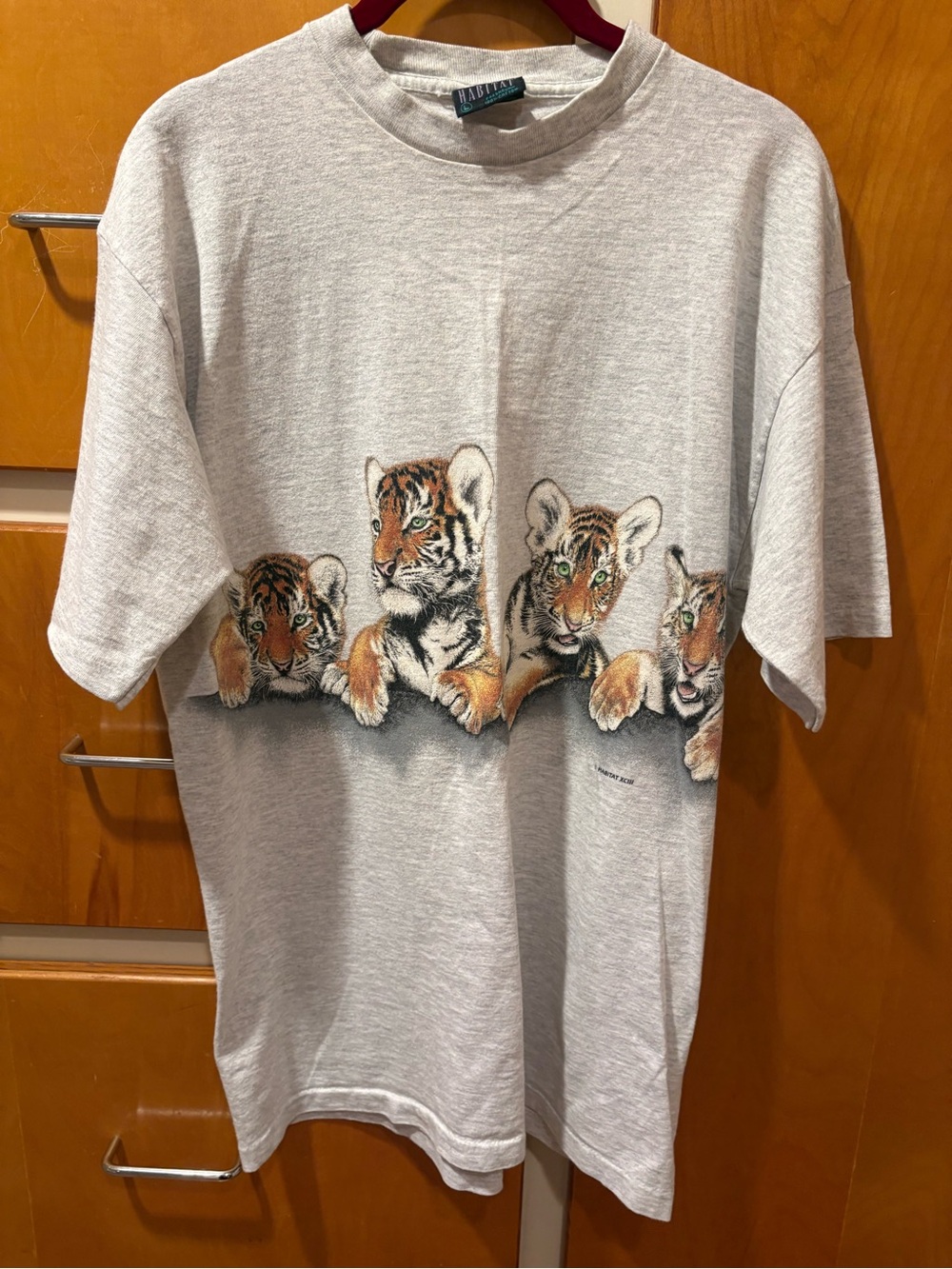Habitat Vintage 90’s Men’s Gray Tiger Cub Graphic Tee Large